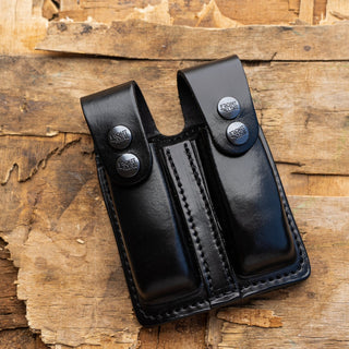Leather Snap Double Magazine Pouch