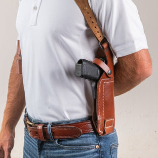 Leather Spring Tension Snap Secured Holster