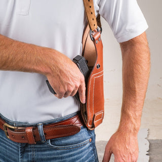 Leather Spring Tension Snap Secured Holster