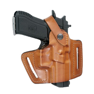 Snap Secured Half Pancake Leather Holster