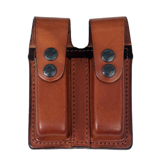 Leather Snap Double Magazine Pouch