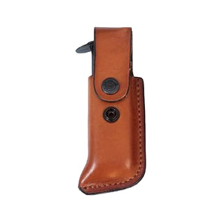 Leather Individual Magazine Pouch with Snap Closure