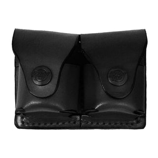 Leather Speed Loader Double Magazine Pouch with Snap Closure