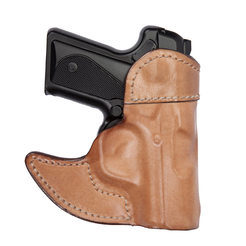 Brown Leather Wallet & Pocket Revolver Holster Combo - Choose Your Gun & Hand (Right Or Left) By Braids Holsters